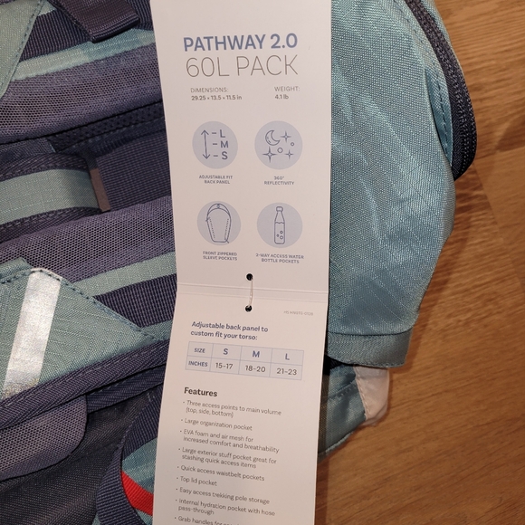 High Sierra Pathway 2.0 Hiking Backpack 60L Artic Blue New MSRP $105 - Picture 7 of 9